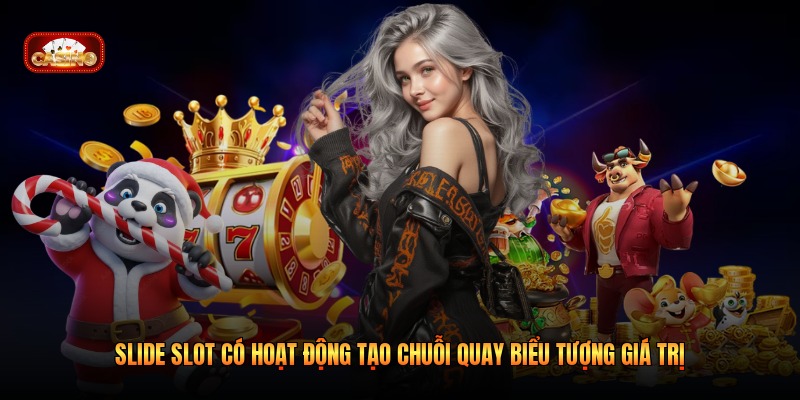 Slide slot có hoạt động tạo chuỗi quay biểu tượng giá trị
